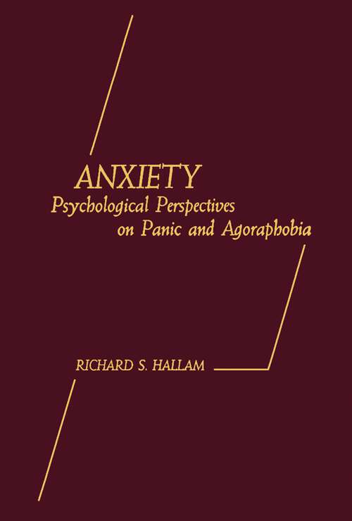 Book cover of Anxiety: Psychological Perspectives on Panic and Agoraphobia