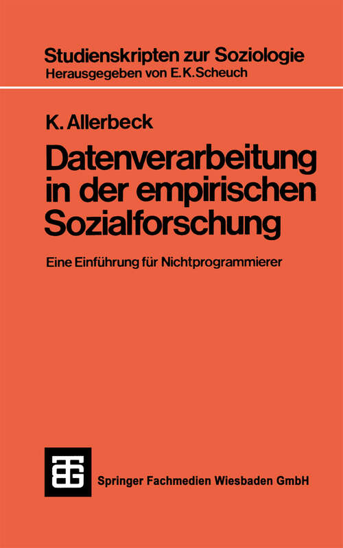 Book cover of Datenverarbeitung in der Empirischen Sozialforschung (1972)