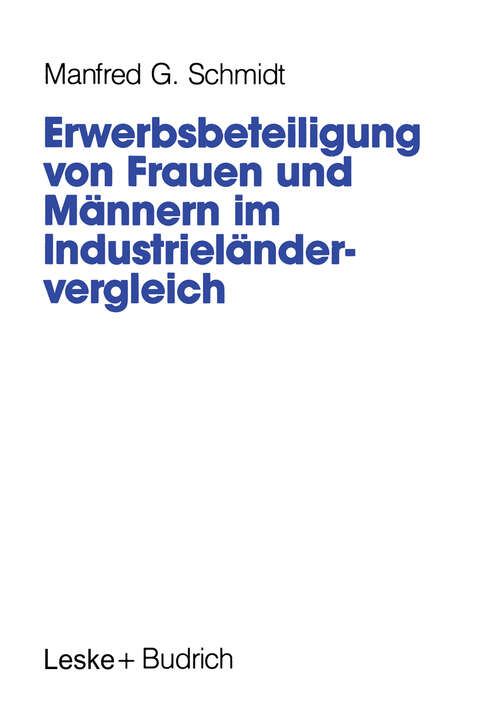 Book cover of Erwerbsbeteiligung von Frauen und Männern im Industrieländervergleich (1993)
