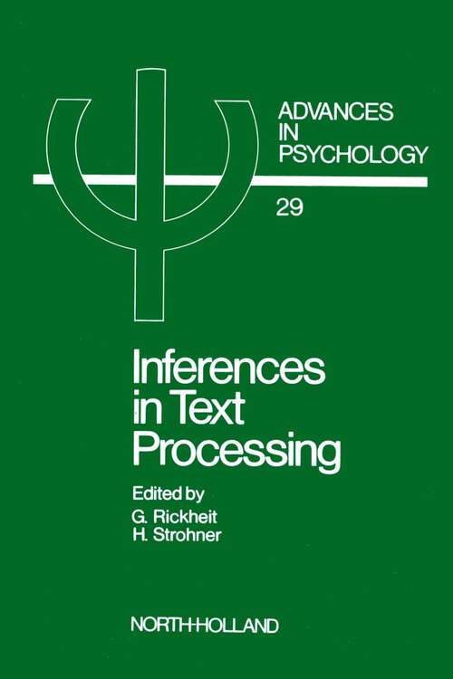 Book cover of Inferences in Text Processing (ISSN: Volume 29)