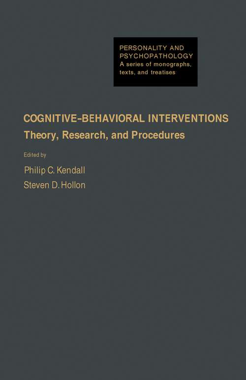 Book cover of Cognitive-Behavioral Interventions: Theory, Research, and Procedures