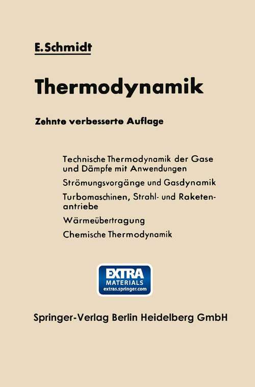 Book cover of Einführung in die Technische Thermodynamik und in die Grundlagen der chemischen Thermodynamik (10. Aufl. 1963)