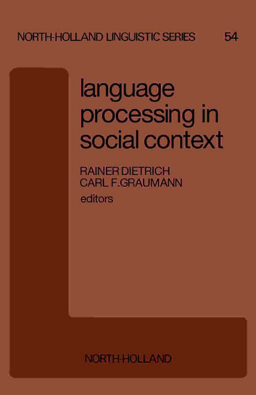 Book cover of Language Processing in Social Context (ISSN #54)