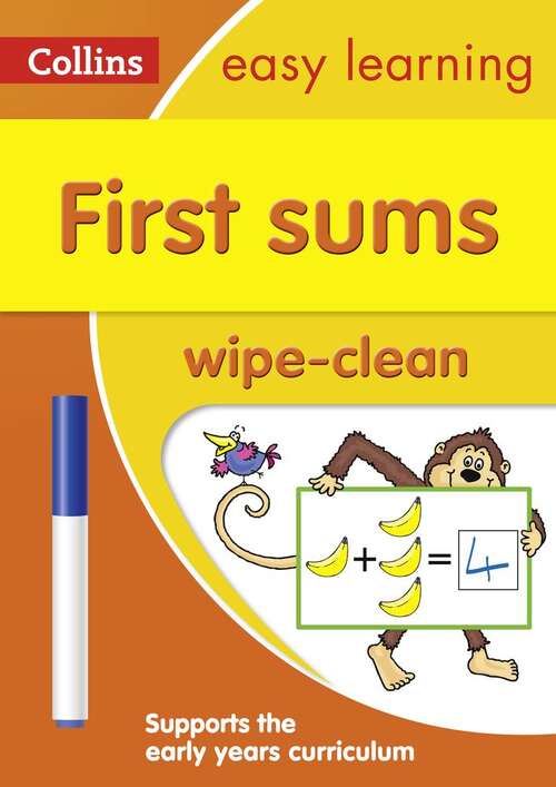 Book cover of Collins Easy Learning Preschool — FIRST SUMS AGE 3-5 WIPE CLEAN ACTIVITY BOOK (PDF)