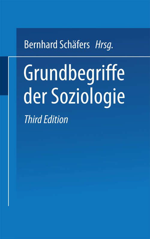 Book cover of Grundbegriffe der Soziologie (3. Aufl. 1992) (Uni-Taschenbücher)