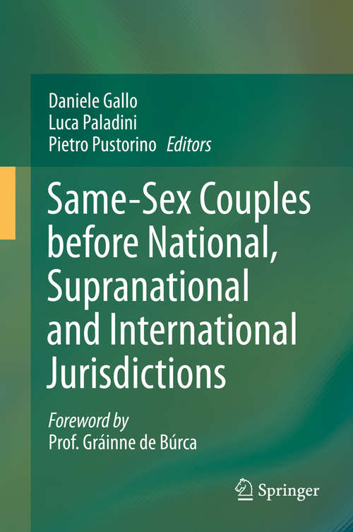 Book cover of Same-Sex Couples before National, Supranational and International Jurisdictions (2014)