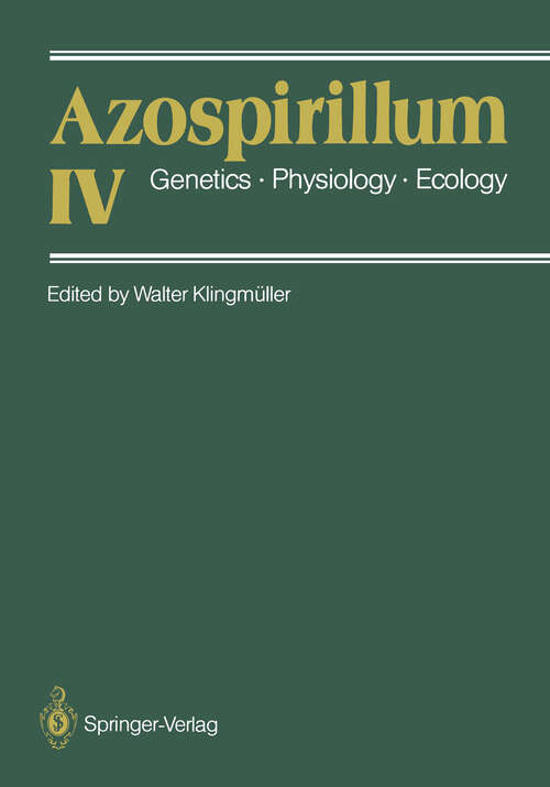 Book cover of Azospirillum IV: Genetics · Physiology · Ecology (1988)