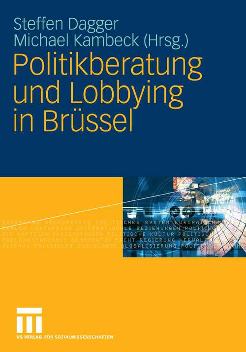 Book cover of Politikberatung und Lobbying in Brüssel (2007)