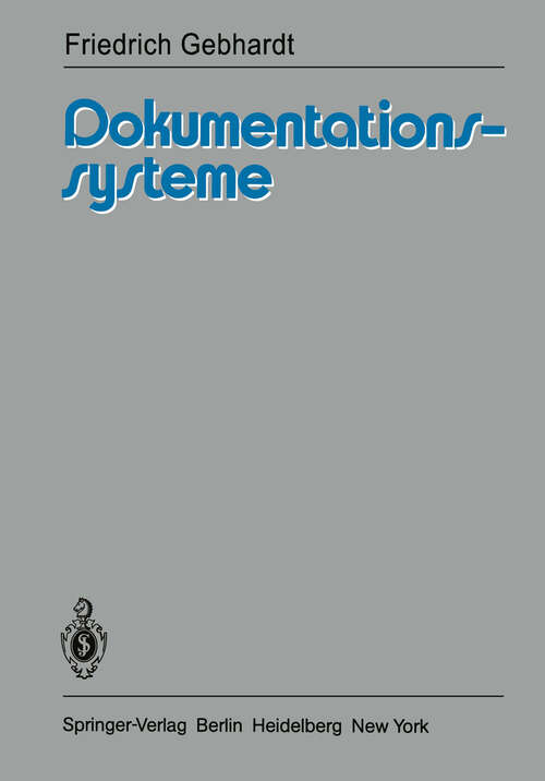 Book cover of Dokumentationssysteme (1981)