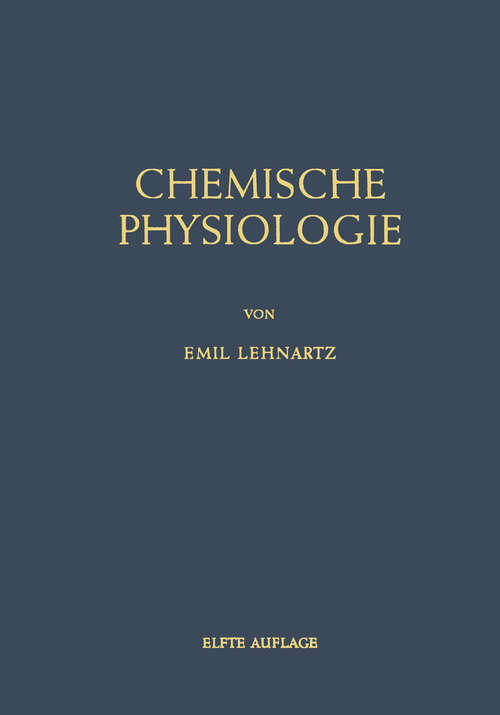 Book cover of Einführung in die Chemische Physiologie (11. Aufl. 1959)