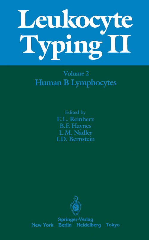 Book cover of Leukocyte Typing II: Volume 2 Human B Lymphocytes (1986)