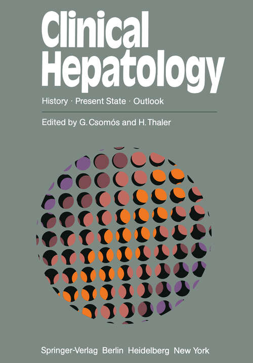Book cover of Clinical Hepatology: History · Present State · Outlook (1983)