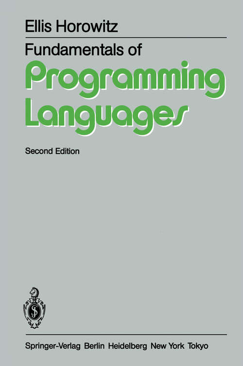 Book cover of Fundamentals of Programming Languages (2nd ed. 1984)