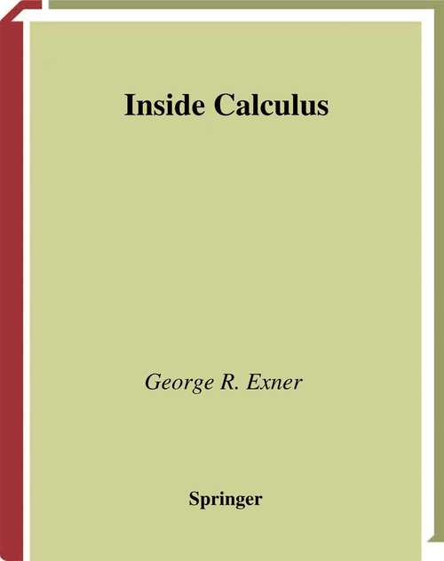 Book cover of Inside Calculus (2000) (Undergraduate Texts in Mathematics)