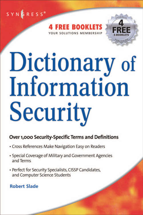 Book cover of Dictionary of Information Security
