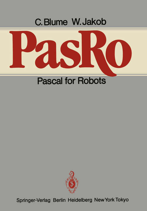 Book cover of PasRo: Pascal for Robots (1985)