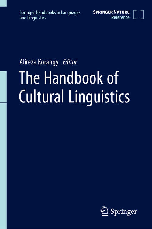 Book cover of The Handbook of Cultural Linguistics (Springer Handbooks In Languages And Linguistics Ser.)