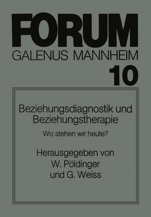 Book cover of Beziehungsdiagnostik und Beziehungstherapie: Wo stehen wir heute? (1983)