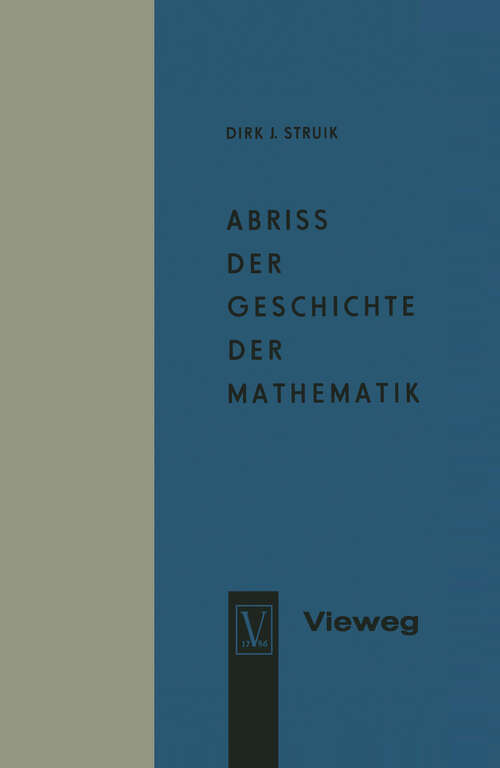 Book cover of Abriss der Geschichte der Mathematik (4. Aufl. 1948)