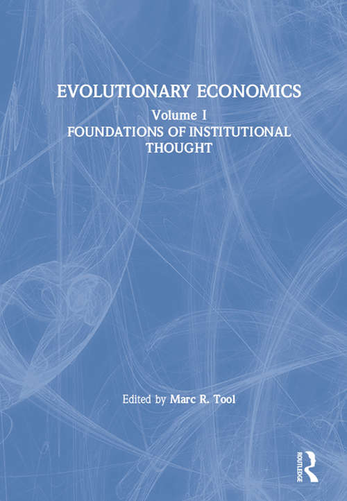 Book cover of Evolutionary Economics: v. 1
