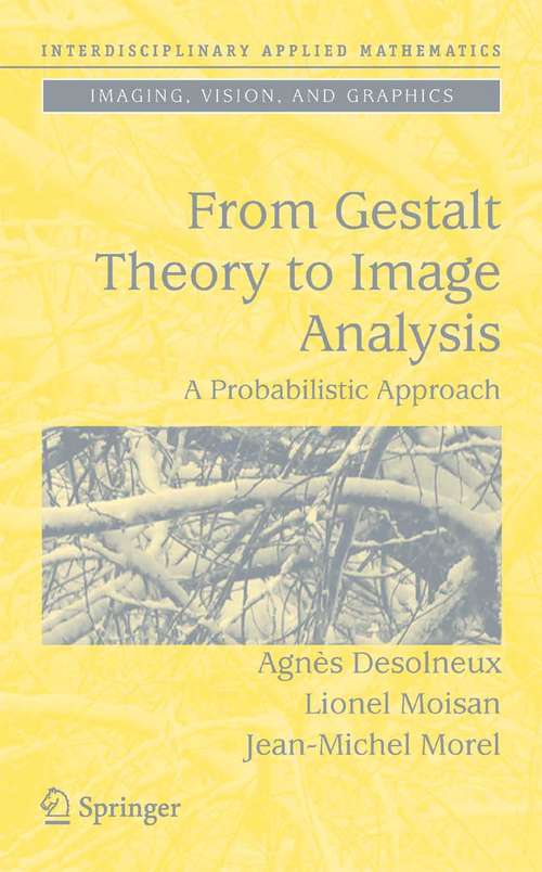 Book cover of From Gestalt Theory to Image Analysis: A Probabilistic Approach (2008) (Interdisciplinary Applied Mathematics #34)