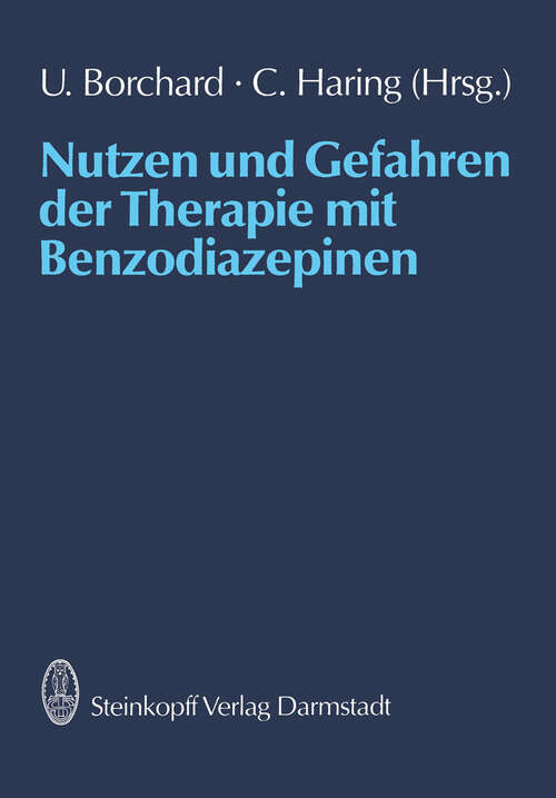 Book cover of Nutzen und Gefahren der Therapie mit Benzodiazepinen (1987)