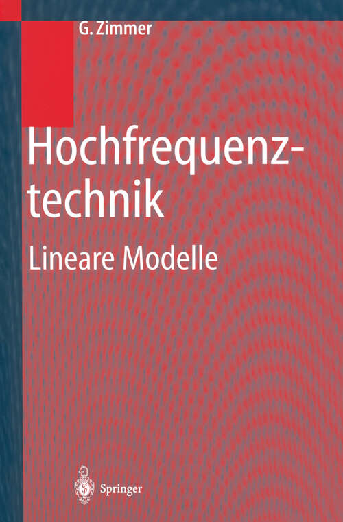 Book cover of Hochfrequenztechnik: Lineare Modelle (2000)