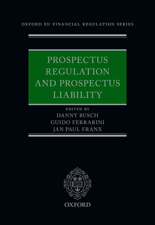 Book cover of Prospectus Regulation and Prospectus Liability (Oxford EU Financial Regulation)