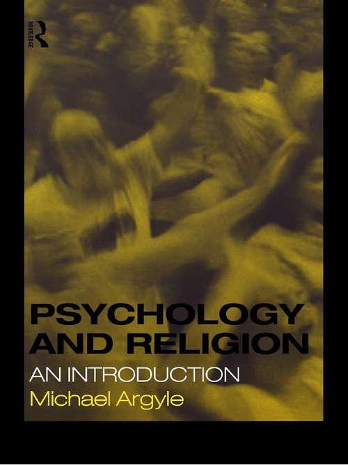 Book cover of Psychology and Religion: An Introduction