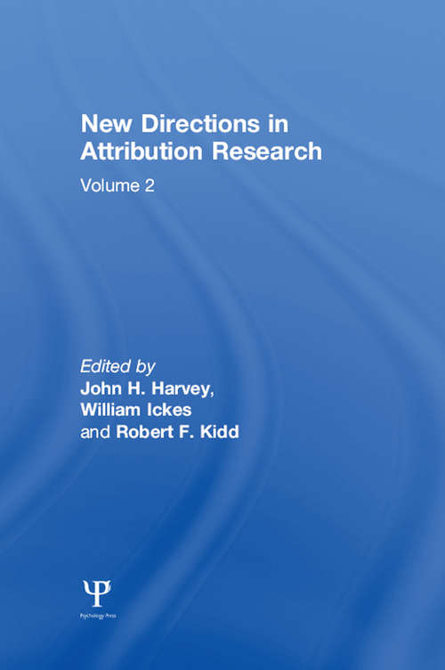 Book cover of New Directions in Attribution Research: Volume 1