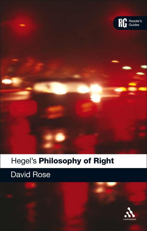 Book cover of Hegel's 'Philosophy of Right': A Reader's Guide (Reader's Guides)