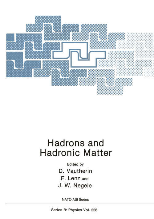 Book cover of Hadrons and Hadronic Matter (1990) (Nato Science Series B: #228)