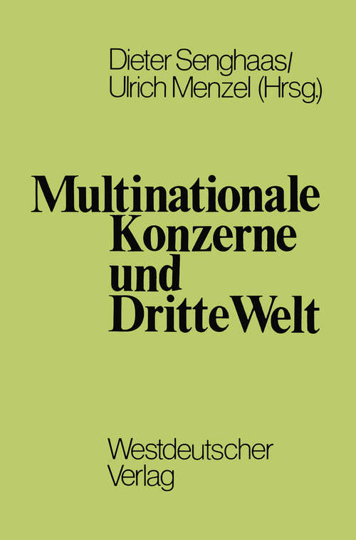 Book cover of Multinationale Konzerne und Dritte Welt (1976)