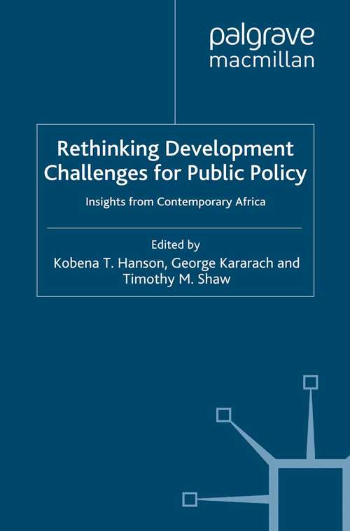 Book cover of Rethinking Development Challenges for Public Policy: Insights from Contemporary Africa (2012) (International Political Economy Series)