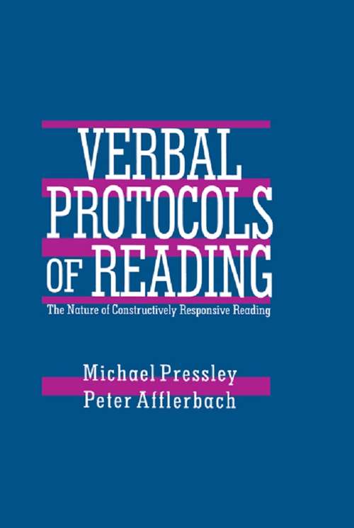 Book cover of Verbal Protocols of Reading: The Nature of Constructively Responsive Reading
