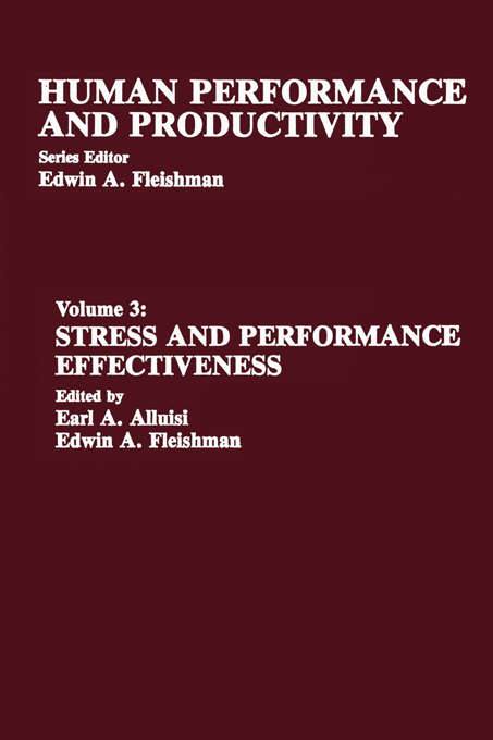Book cover of Stress and Performance Effectiveness: Volume 3