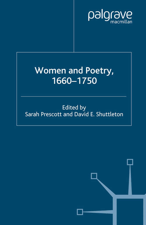 Book cover of Women and Poetry 1660-1750 (2003)