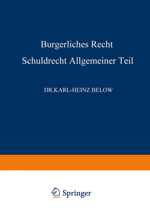 Book cover of Bürgerliches Recht Schuldrecht, Allgemeiner Teil (1965) (Die Wirtschaftswissenschaften #34)