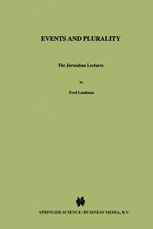 Book cover of Events and Plurality: The Jerusalem Lectures (2000) (Studies in Linguistics and Philosophy #76)