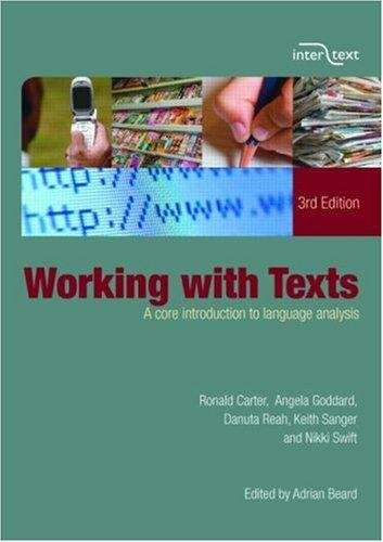 Book cover of Working With Texts: A Core Introduction To Language Analysis (PDF)