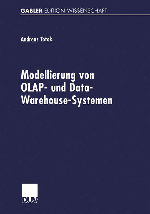 Book cover of Modellierung von OLAP- und Data-Warehouse-Systemen (2000)