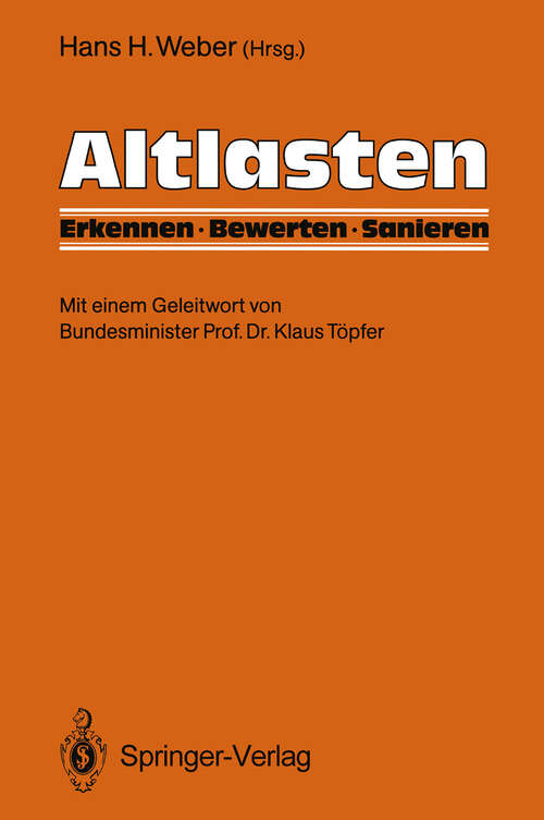 Book cover of Altlasten: Erkennen, Bewerten, Sanieren (1990)