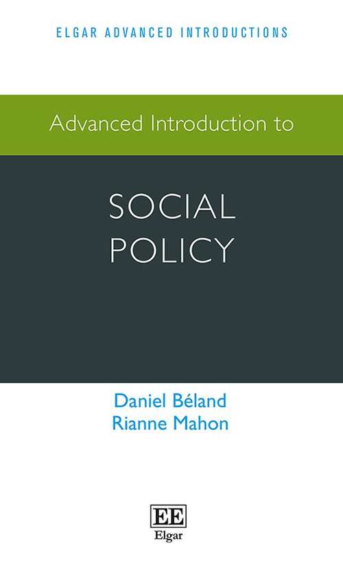 Book cover of Advanced Introduction To Social Policy (PDF) (Elgar Advanced Introductions Ser.)