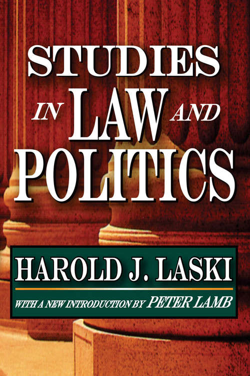 Book cover of Studies in Law and Politics (Essay Index Reprint Ser.)