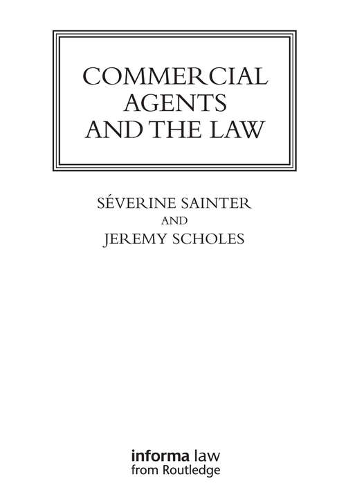 Book cover of Commercial Agents and the Law (Lloyd's Commercial Law Library)