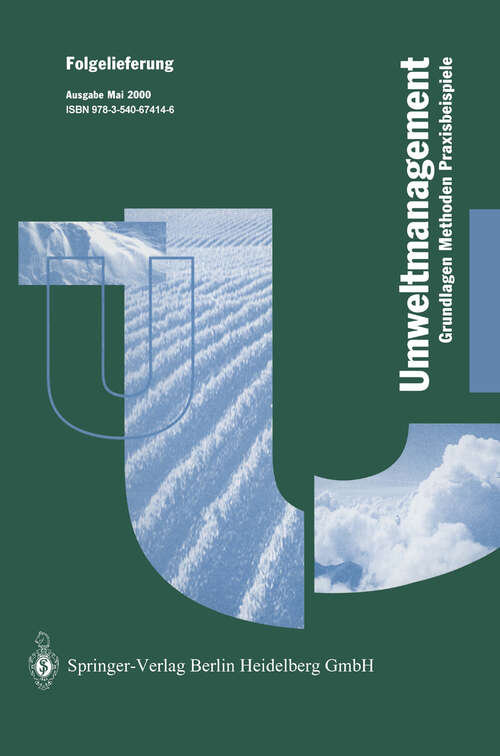 Book cover of Betriebliches Umweltmanagement: Grundlagen — Methoden — Praxisbeispiele (2000)
