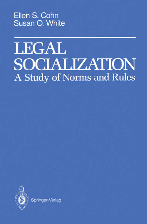 Book cover of Legal Socialization: A Study of Norms and Rules (1990)