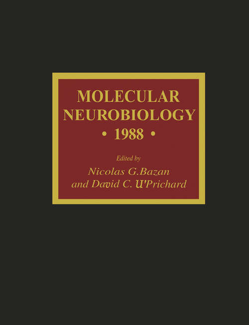 Book cover of Molecular Neurobiology · 1988 · (1989) (Molecular Neurobiology)