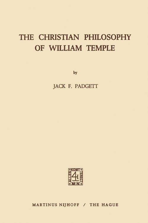 Book cover of The Christian Philosophy of William Temple (1974)