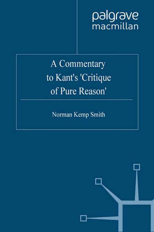 Book cover of A Commentary to Kant’s ‘Critique of Pure Reason’ (3rd ed. 2003)